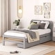 preview thumbnail 1 of 7, Modern Twin Size Platform Bed Frame with 2 Storage Drawers, Solid Wood Twin Storage Bed Frame with Headboard for Kids Boys Girls Grey - Twin