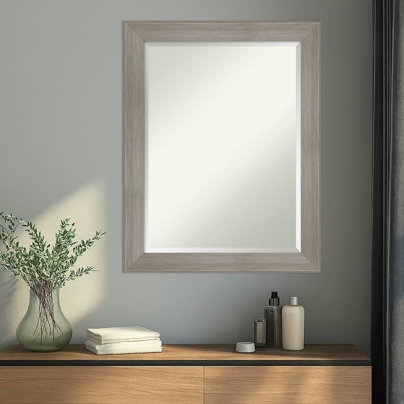 Grand Narrow Beveled Framed Wall Mirror