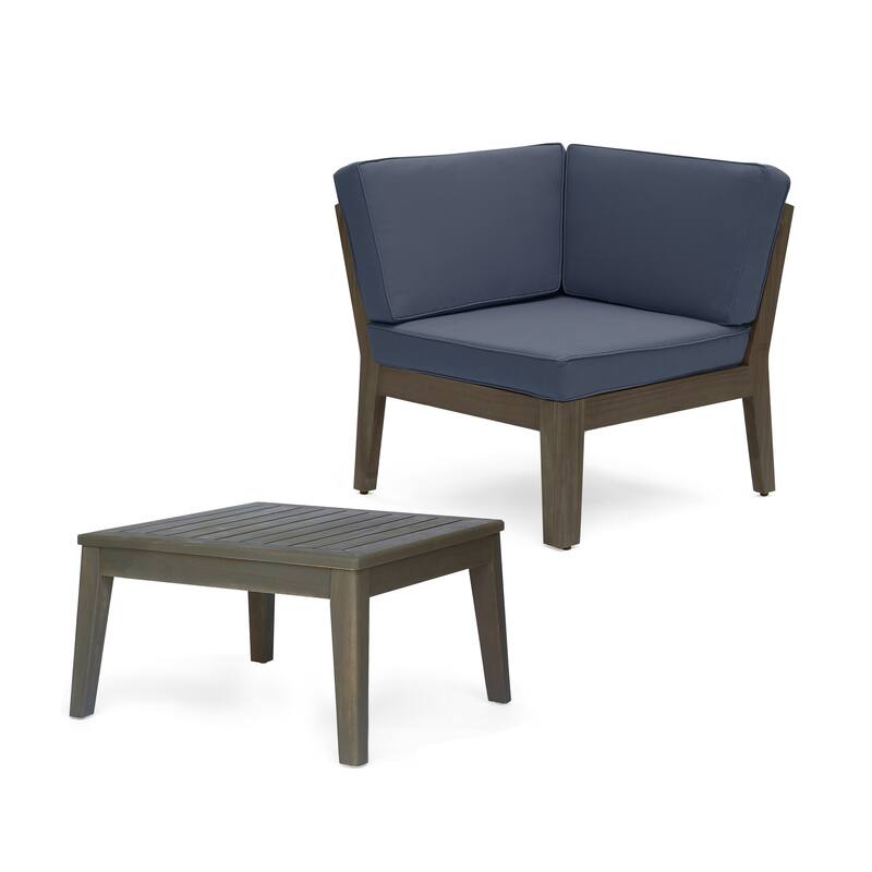 Christopher Knight Home - Xanthe Acacia Wood Patio 10 Piece Sectional Sofa Set with Water Resistant Cushion