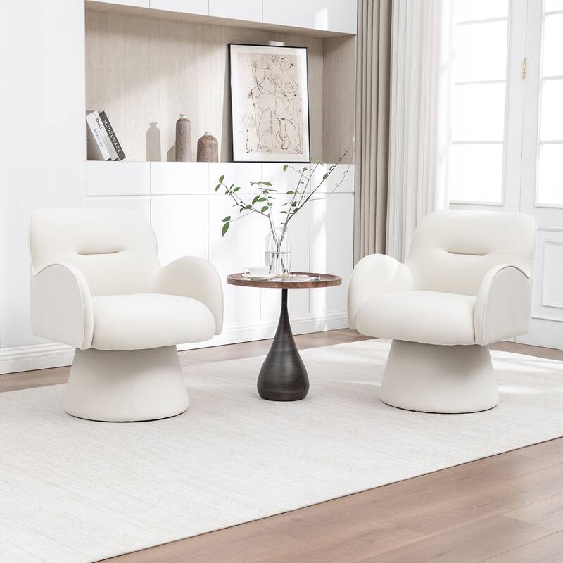 SEYNAR Modern Glam Velvet 360 Degree Swivel Armchair Set of 2