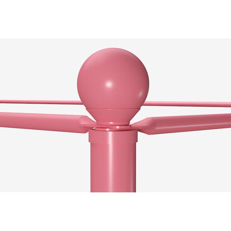 Whimsical Heart-Design Canopy Metal Bed with Slat Support System