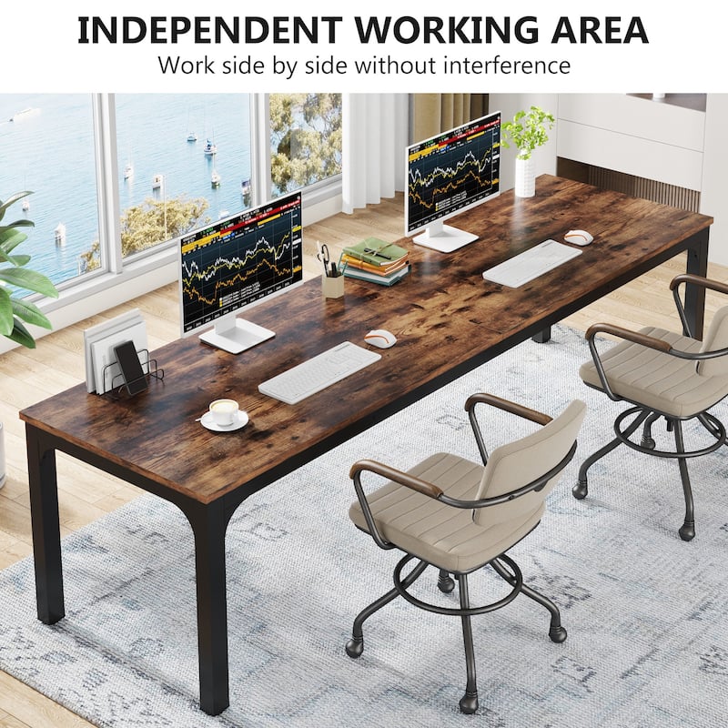78.8" Extra Long 2 Person Computer Desk with Metal Legs for Home Office Bedroom