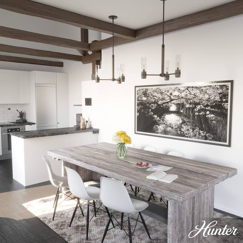 Hunter River Mill Chandelier - Dining Room, Entry - Modern Mountain, Rustic, Round, Industrial
