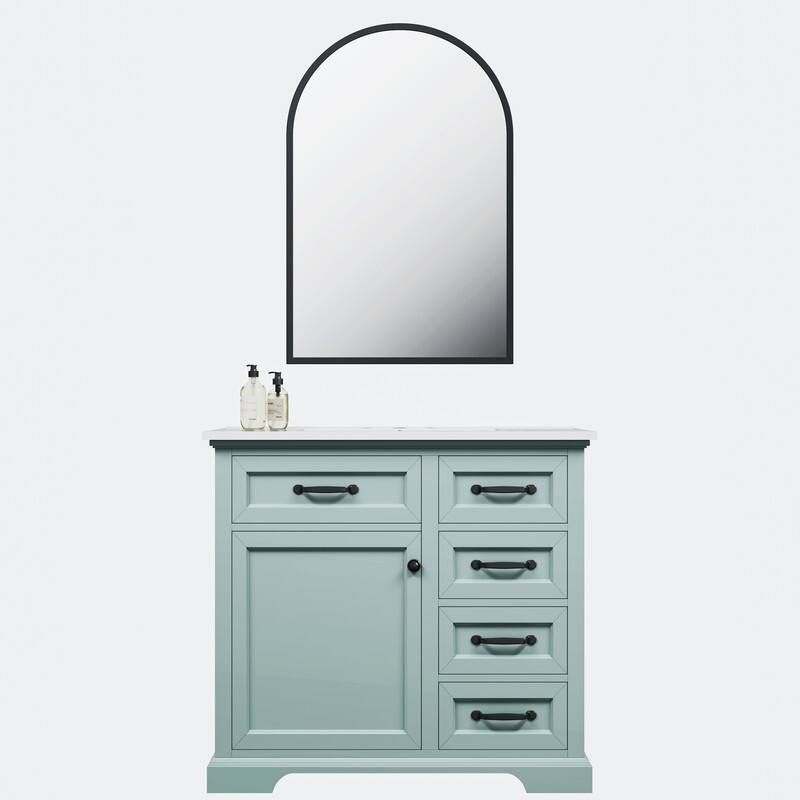 Bathroom Vanity with Top Sink Freestanding Vanity Set with Mirror