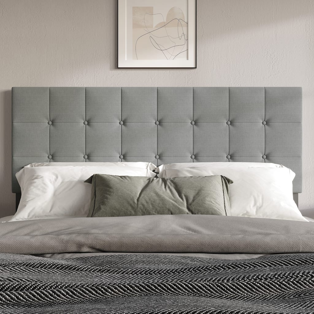 Ida Button-tufted Upholstered Transitional Adjustable Headboard