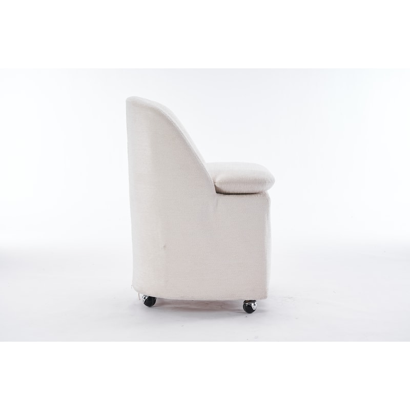 Upholstery Dining Chairs With Universal Wheels Set of 2