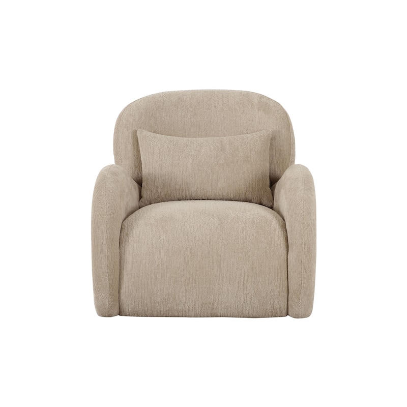 Pasargad Home Moderno Beige Accent Chair with Matching Cushion - W36"xD32"xH30"