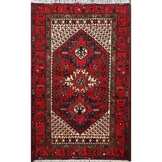 Geometric Traditional Persian Hamedan Area Rug Handmade Wool Carpet - 3 ...