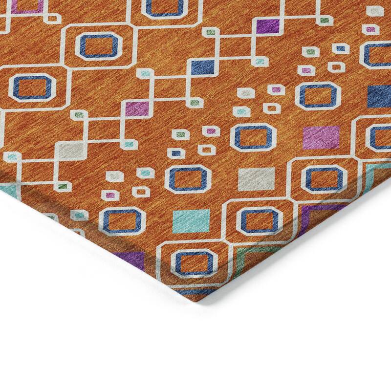 HomeRoots Geometric Modern Rectangle Outdoor Rug