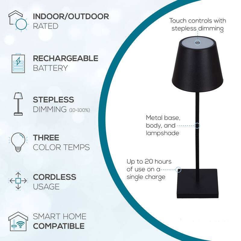 Catalina Lumea Touch LED Accent Lamp - Black