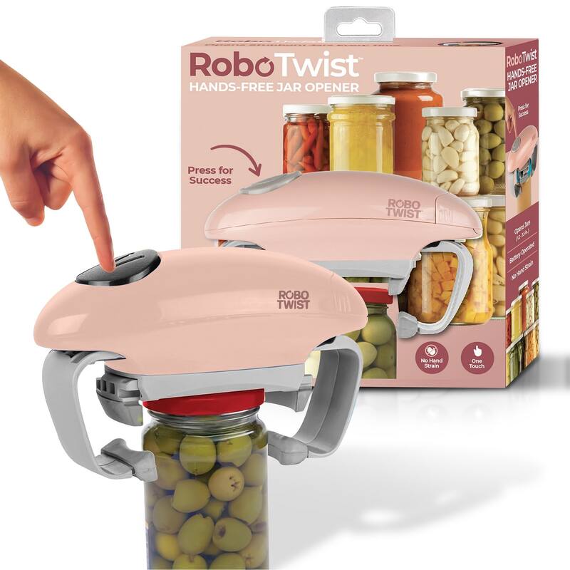 Robo Twist Electric Jar Opener Automatic Hands-Free Kitchen Gadget - Light Pink