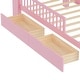 preview thumbnail 73 of 74, Safe Kids Bed Platform Bed Twin Size Wood Bed Frame with Storage Headboard and 2 Drawers Under, 3-Side Guardrails for Boys Girls