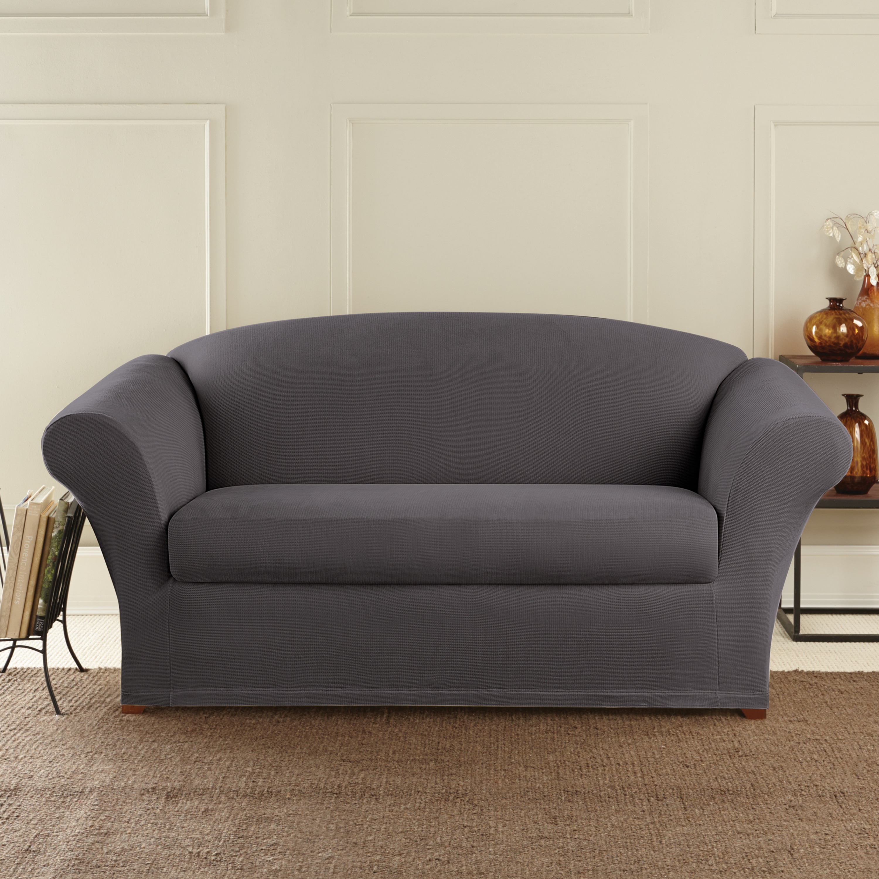 SureFit Stretch Oxford 2 Piece Loveseat Slipcover