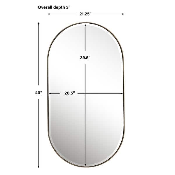 Uttermost Lago Oval Gold Mirror - 21.25 W X 40 H X 3 D (in)