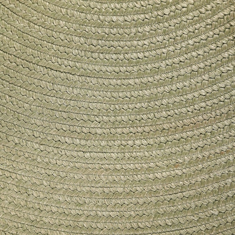 Superior Braided Reversible Indoor/Outdoor Area Rug - 6' Round - Fog Green