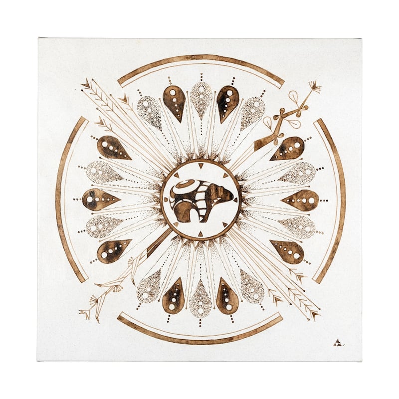 Sandpainting-Watercolor II (41 x 41) Canvas Art Print - Large