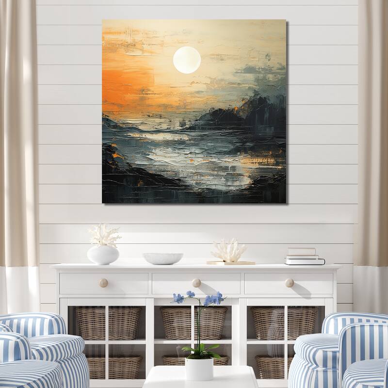 Designart "Modern Coastal Mystic Sunrise" Coastal Wall Art