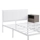 preview thumbnail 7 of 16, Full Size Metal Platform Bed with 2-Tier Storage Shelves, Wooden Storage Cabinet, White