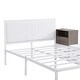 preview thumbnail 15 of 37, Metal Platform Bed Frame with Storage Cabinet and Cushioned Footrest