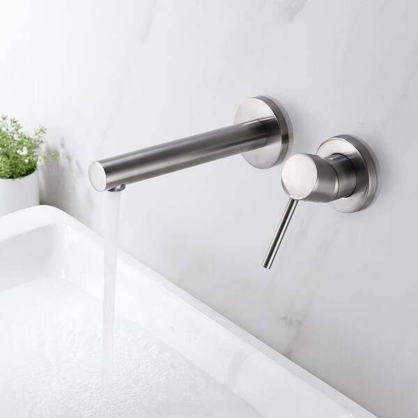 Sumerain Wall Mount Tub Filler – Chrome Finish, Solid Brass, Extra Long Spout, Cross Handles, 9.71 GPM High Flow, Rough-In Valve Included