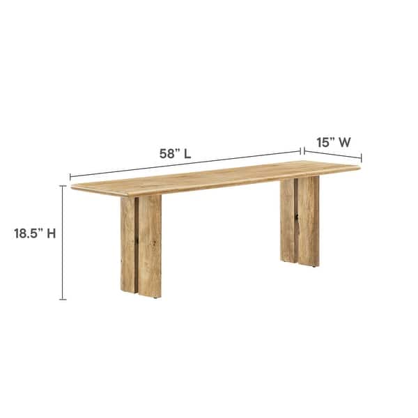dimension image slide 2 of 4, Amistad 72" Wood Dining Table and Bench Set