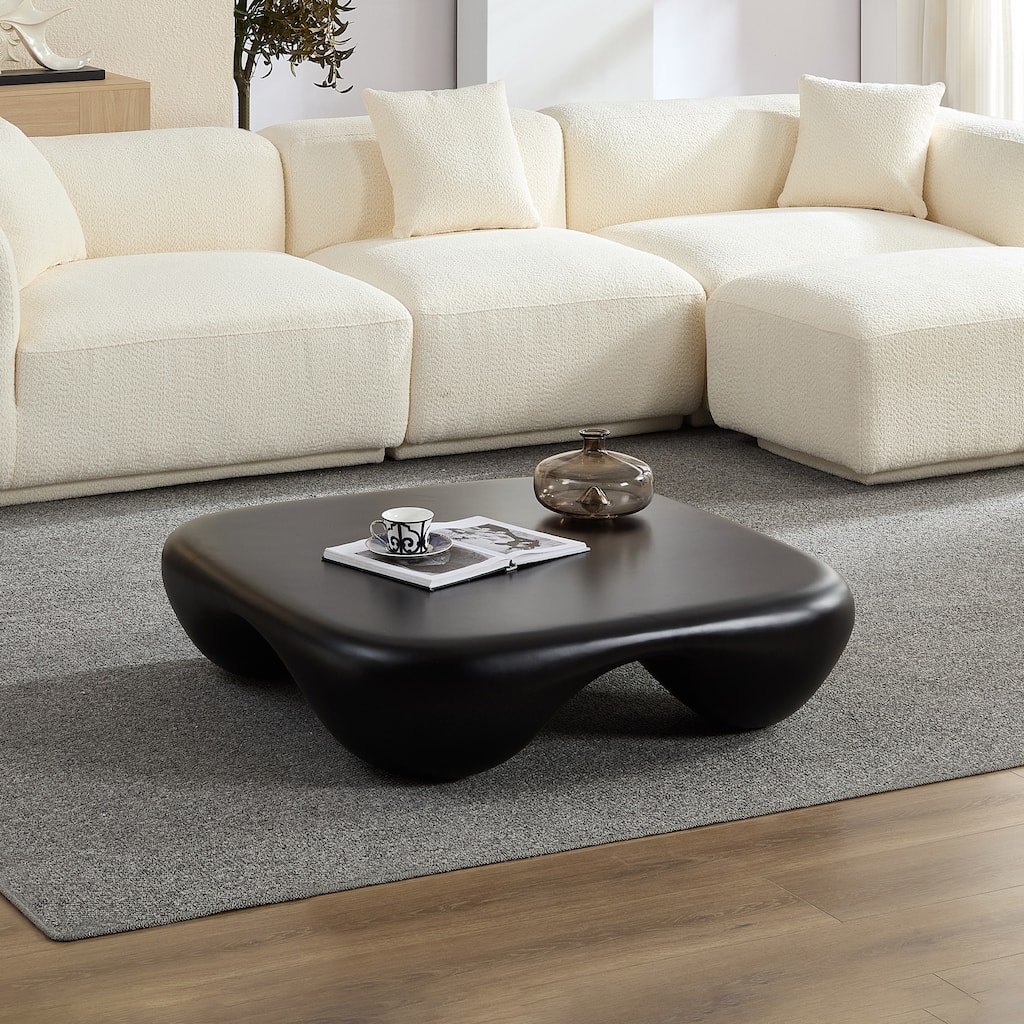 Modern Coffee Table Accent Table, Lightweight Center Table Sofa Side Table with Unique Geometric Design