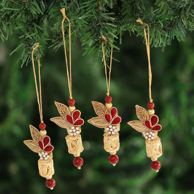 NOVICA Handmade Gorgeous Quartet Beaded Ornaments (Set Of 4)
