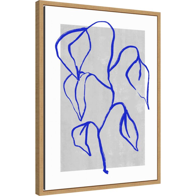 Blue Lines Harmony by Treechild Framed Canvas Wall Art Print