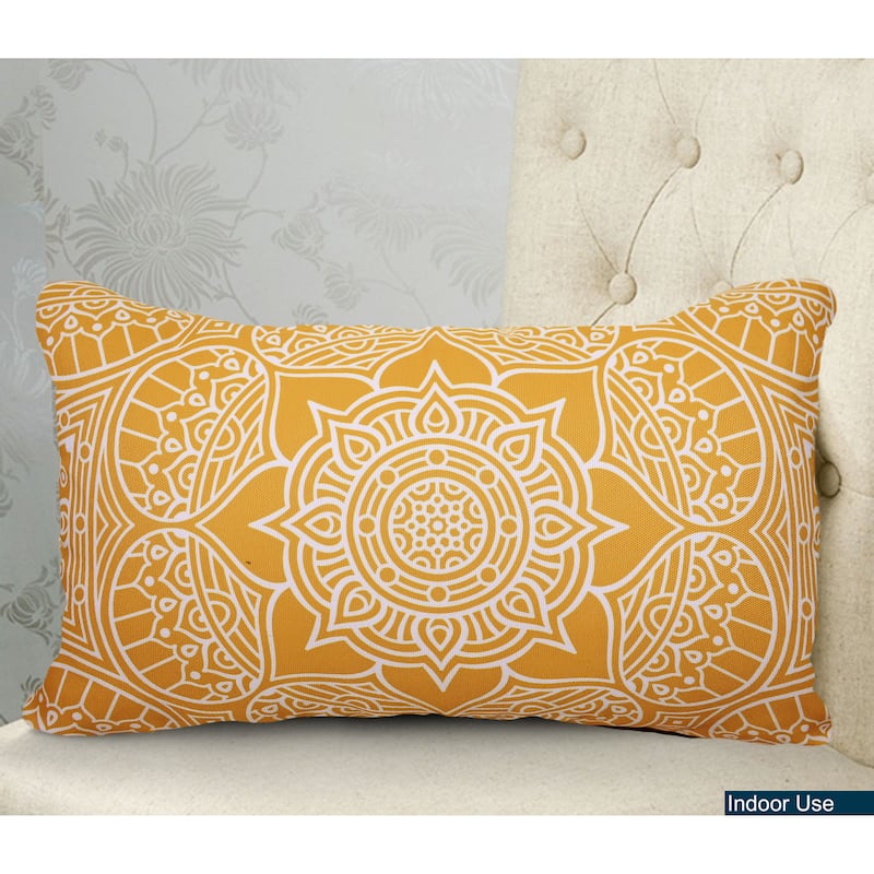 Decorative Indoor/Outdoor Weatherproof Throw Pillows with Inserts for Your Patio Furniture, Chairs, Indoor Décor - 12x20 Inches