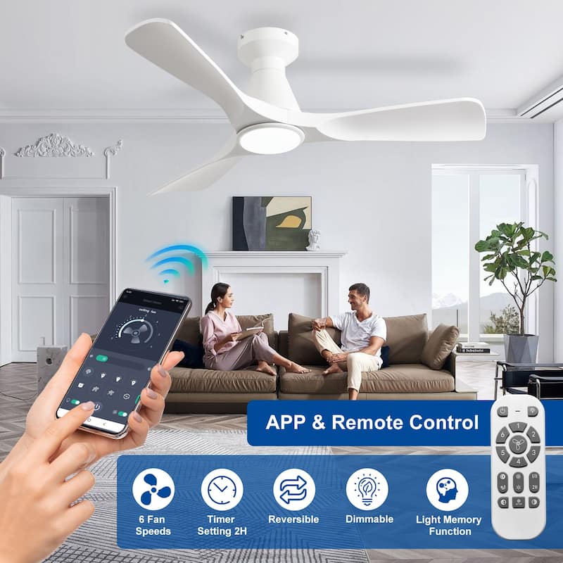 Ceiling Fan Without Light: 42-52 Inch 3 Blade Indoor Outdoor Fans for Patios