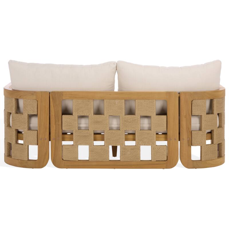 SAFAVIEH Couture Skipper Teak Patio Sofa - 69"W x 30"D x 24"H