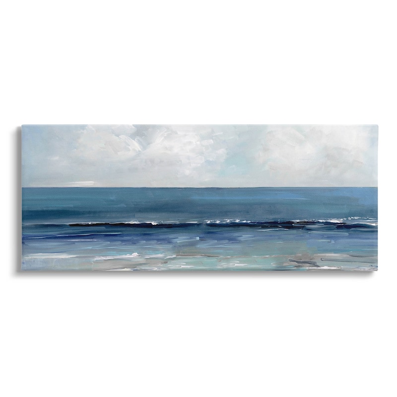 Stupell Cloudy Ocean Waves Horizon Canvas Wall Art, Design by Sally Swatland - 48 x 20