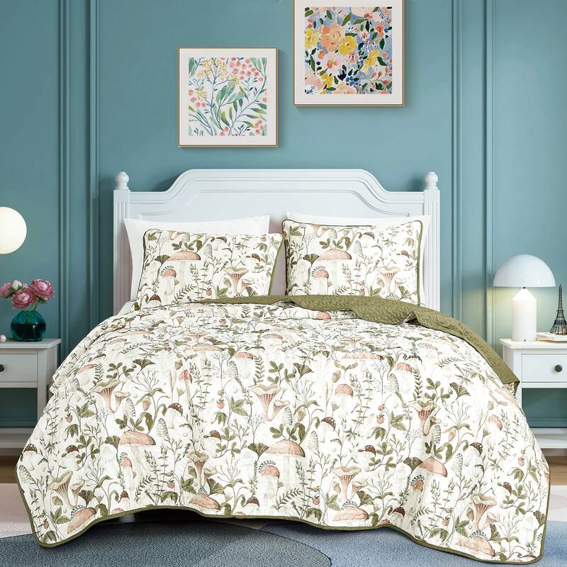 Shatex Teige 3 piece Lightweight Bedspread set,Oversized Reversible Quilt set,Bedding Comforter Set
