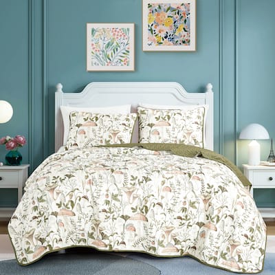 Shatex Teige 3 piece Lightweight Bedspread set,Oversized Reversible Quilt set,Bedding Comforter Set