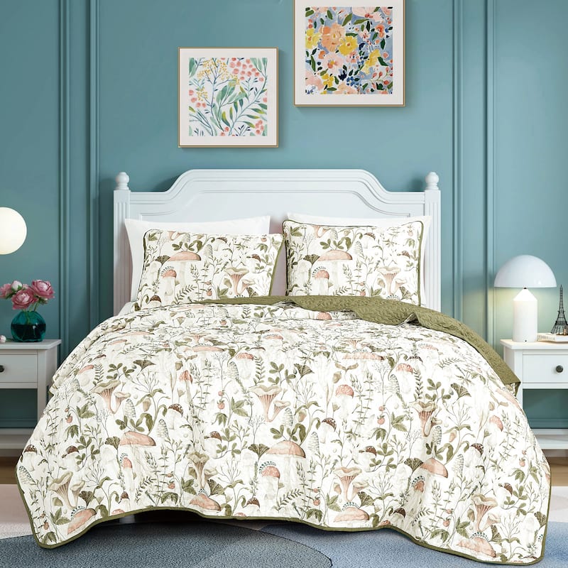 Shatex Teige 3 piece Lightweight Bedspread set,Oversized Reversible Quilt set,Bedding Comforter Set - King