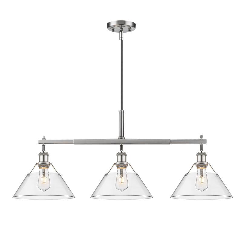 Yep by Golden Lighting Orwell 3-light Island Light in Pewter and Clear Glass - Silver