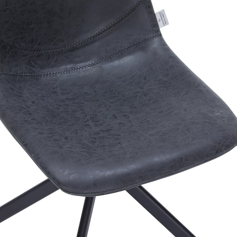 Markley Leather Dining Chair 360 Degree Swivel with Iron legs Modern Accent Side Chair Set of 4