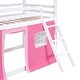preview thumbnail 21 of 21, Twin Size Bunk Wood House Bed with Elegant Windows, Sills and Tent