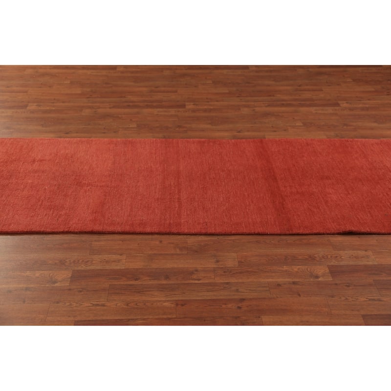 Gabbeh Oriental Runner Rug Hand-Knotted Wool Carpet - 2'9" x 12'10"