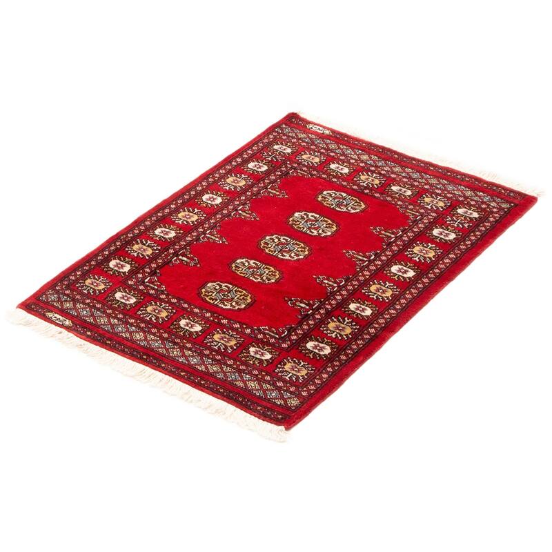 ECARPETGALLERY Hand-knotted Finest Peshawar Bokhara Red Wool Rug - 2'7 x 3'9