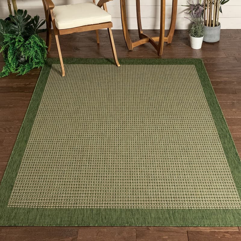 Well Woven Medusa Odin Indoor Outdoor Border Solid Area Rug
