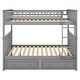 preview thumbnail 17 of 18, Full over Full Bunk Bed with Drawers and Fence-Shaped Guardrails