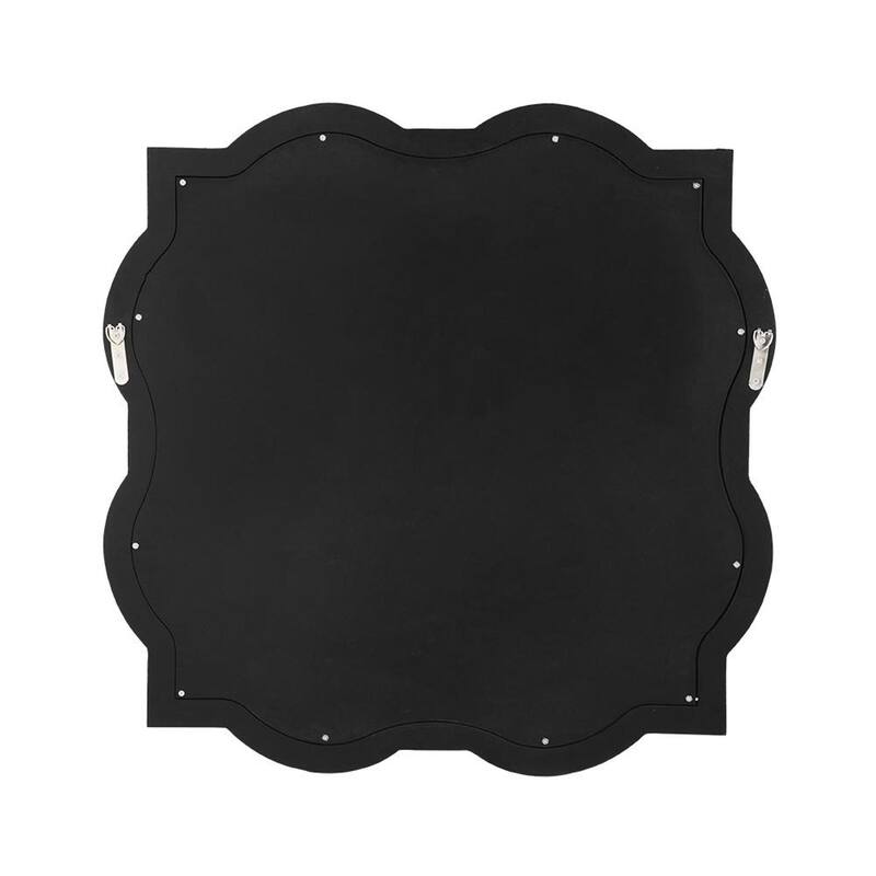 HomeRoots 32" Clear Scalloped Glass Framed Accent Mirror - 31.5' X '31.5' X '0.7