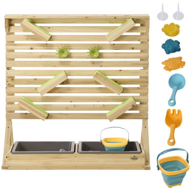 Kids Picnic Table with Umbrella and Storage Inside, Sand and Water Table, Kids Outdoor Furniture, Wooden Bench Backyard