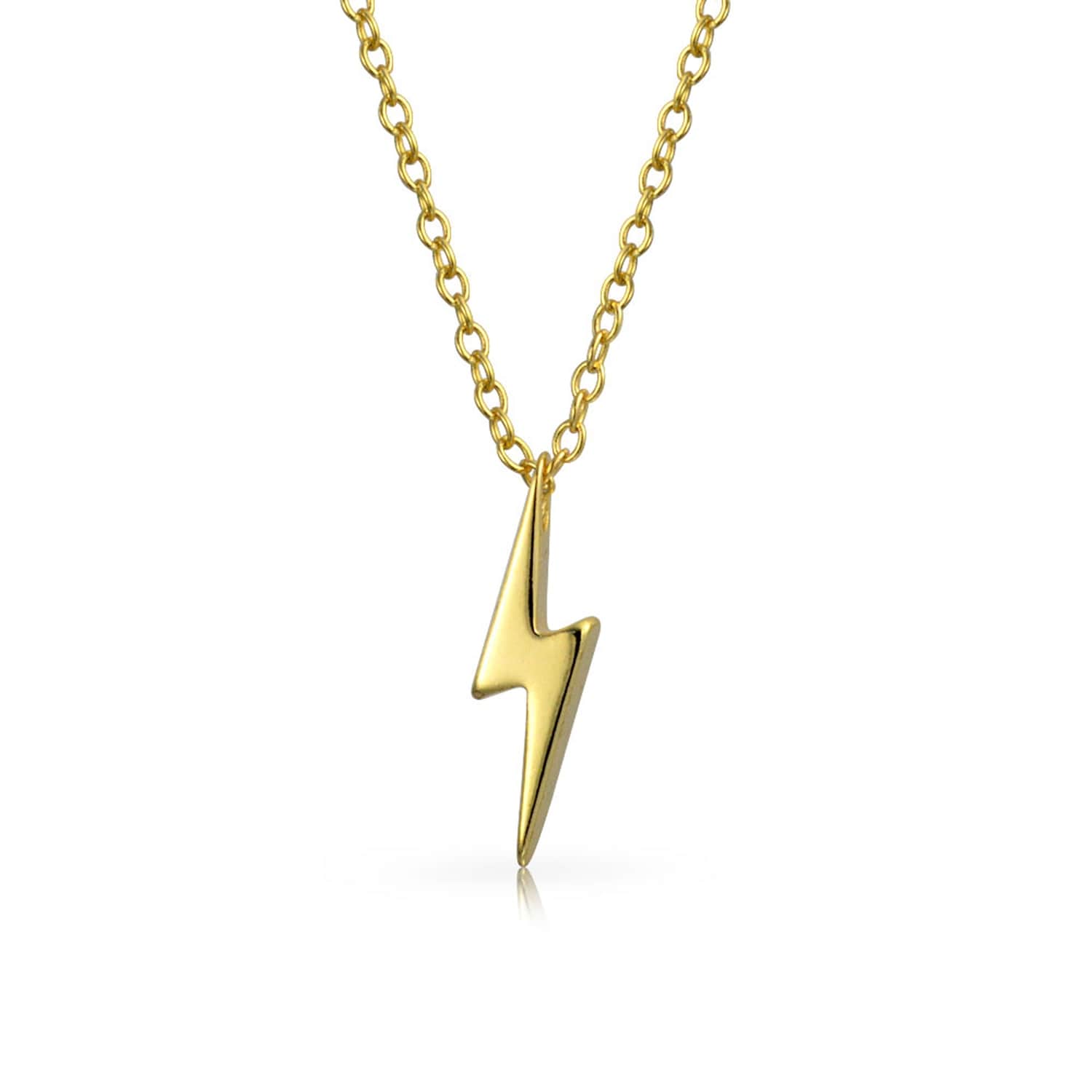 Sterling Silver Necklace 40-43cm gold-plated lightning bolt