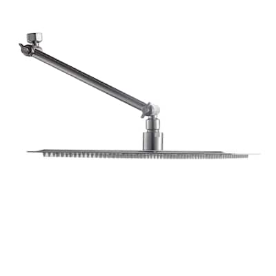 Lordear 10 Inch High Brushed Finish Square Shower head with 11 Inch Arm