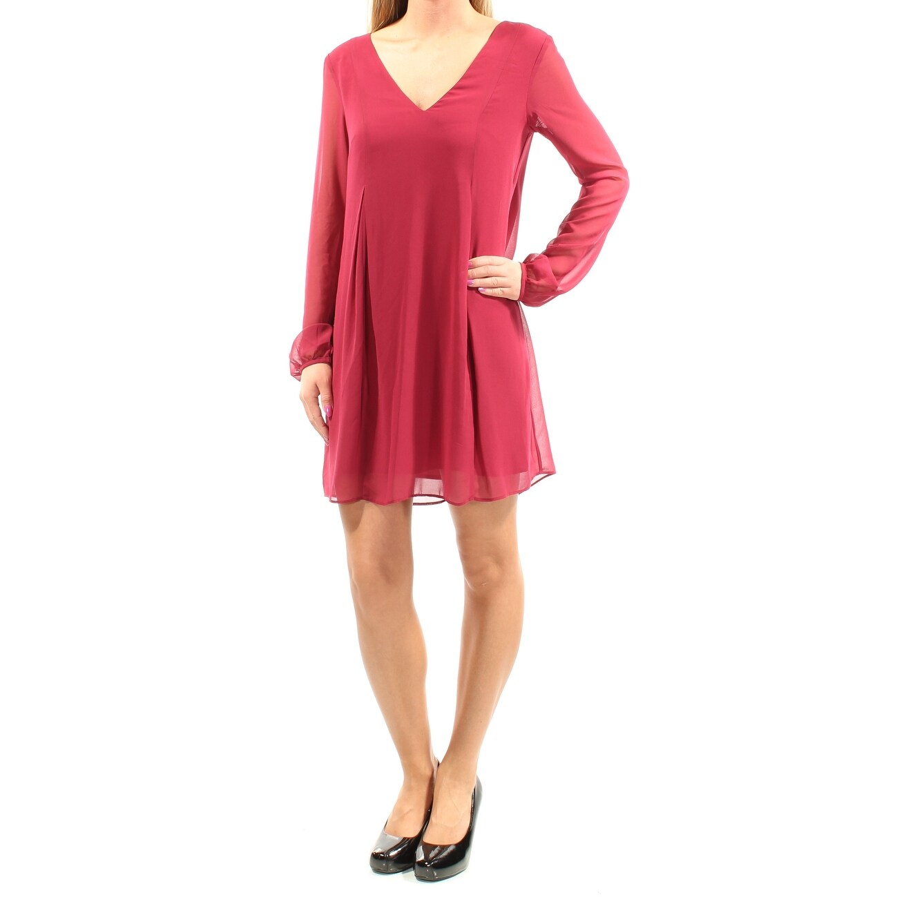 Shop Bcbgeneration 98 Womens New 1181 Maroon Long Sleeve V Neck