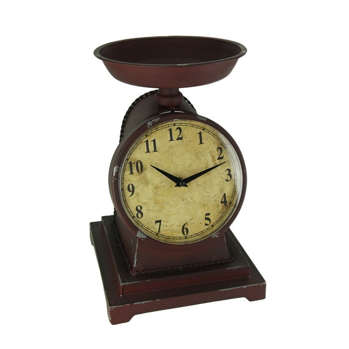 Shop Rustic Red Decorative Vintage Weight Scale Table Clock