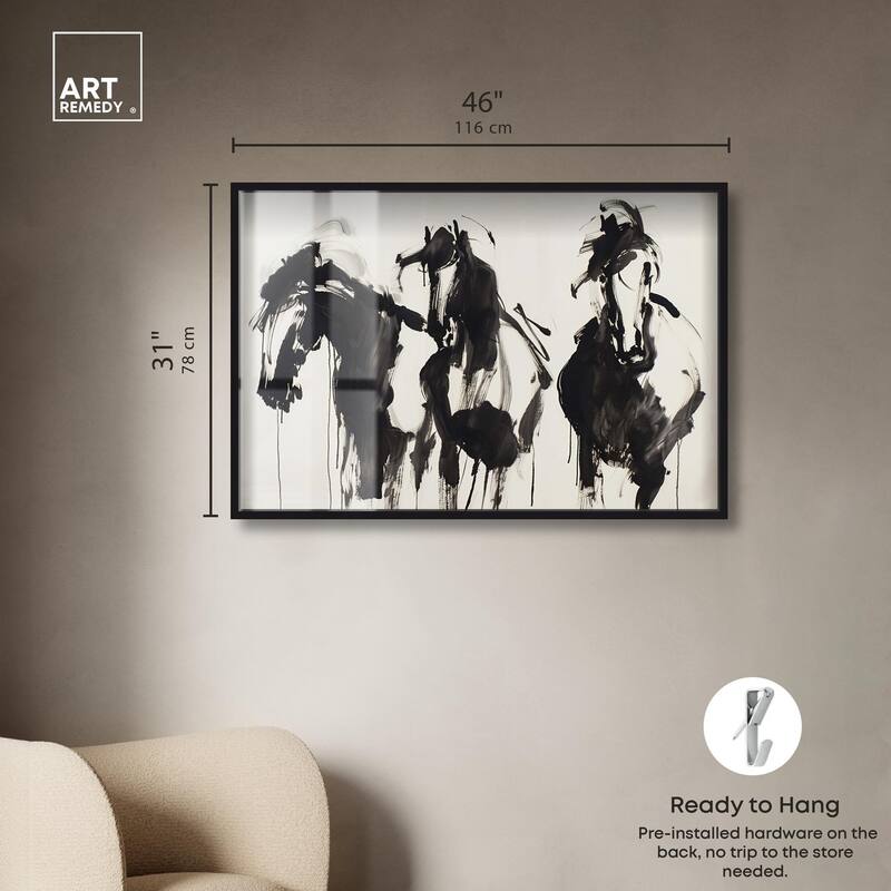 Horses in Ink Shadowbox by Art Remedy