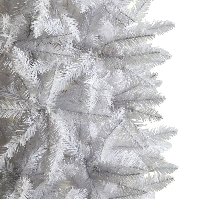 8' White Slim Silhouette Artificial Christmas Tree, Unlit - 8 Foot